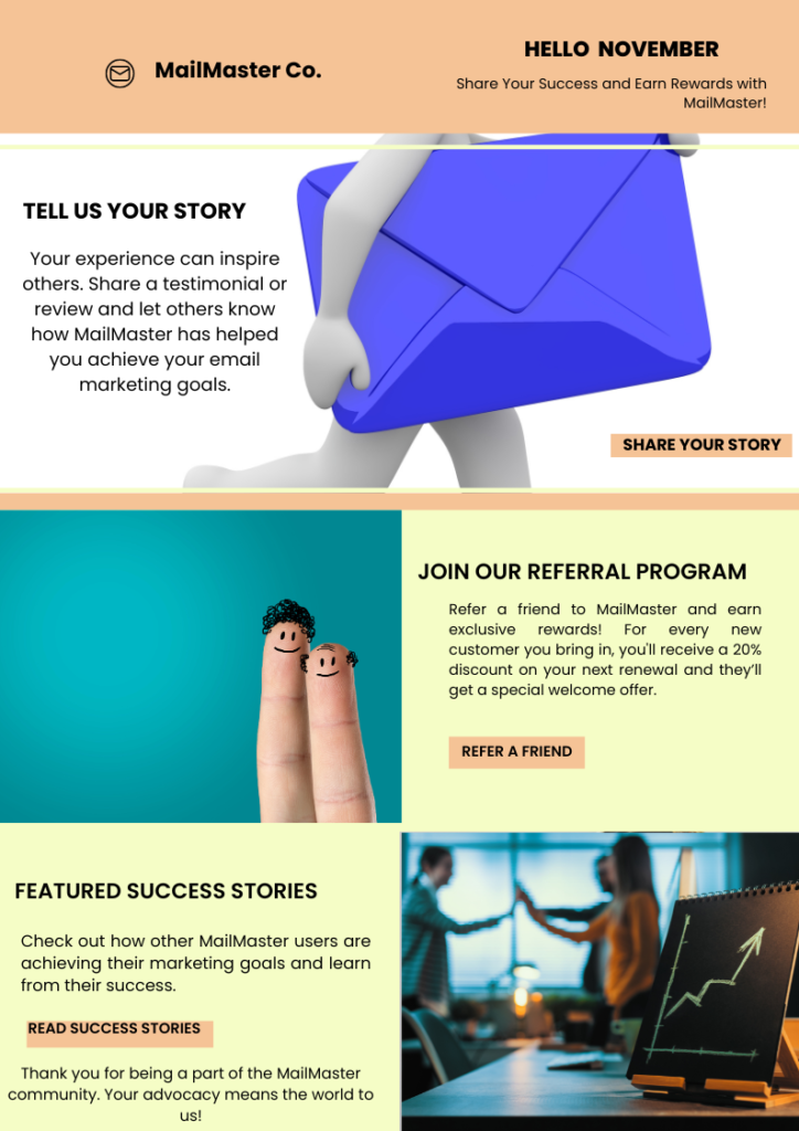 Email marketing customer journey advocacy email example