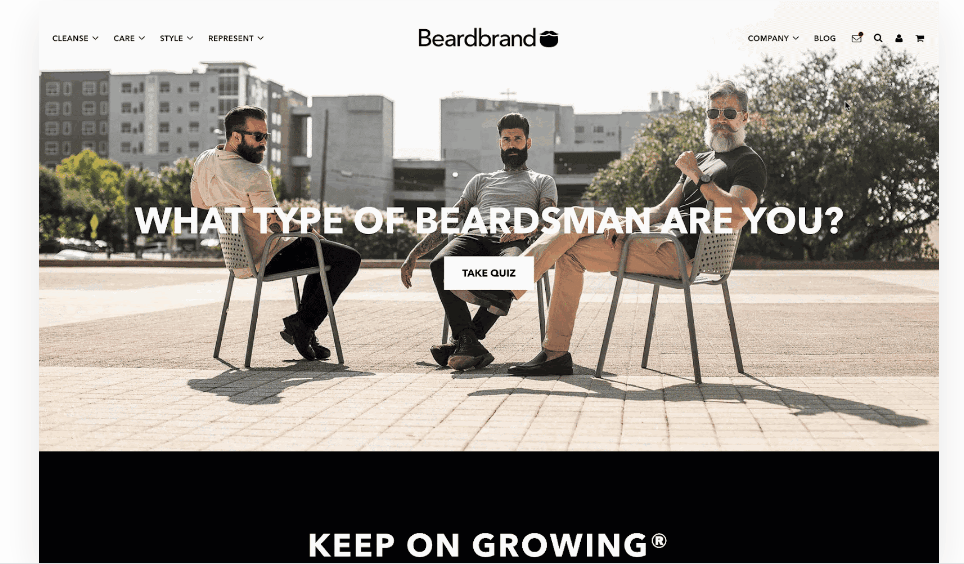 Beardbrand notifications button to move people into joining their email list